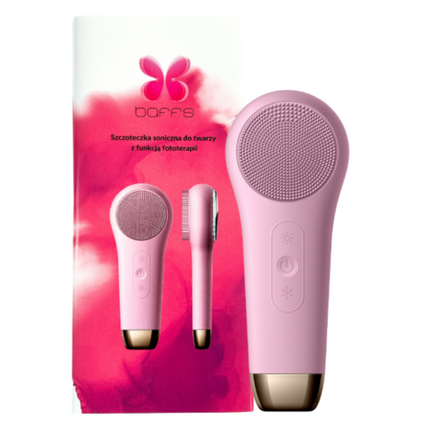 BAFFS Szczoteczka soniczna do twarzy z funkcją fototerapii pudrowo różowa