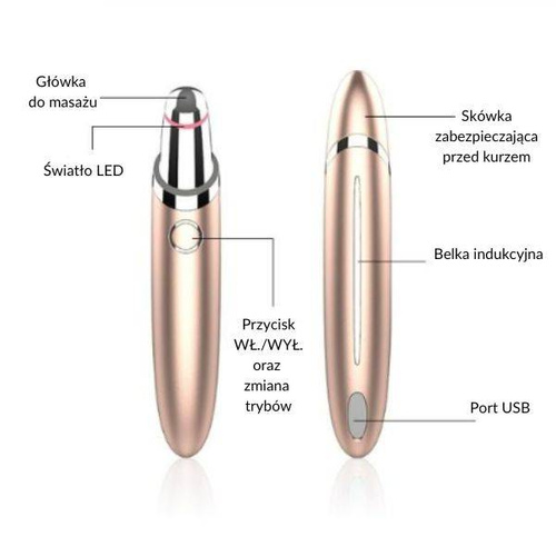 BAFFS BEAUTY PEN Masażer pod oczy sonoforeza i fototerapia biały