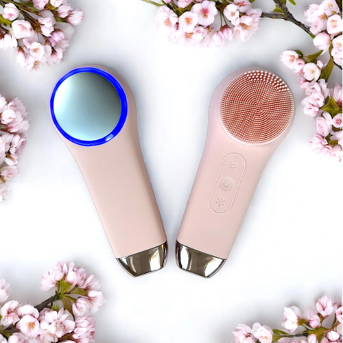 BAFFS Szczoteczka soniczna do twarzy z funkcją fototerapii pudrowo różowa