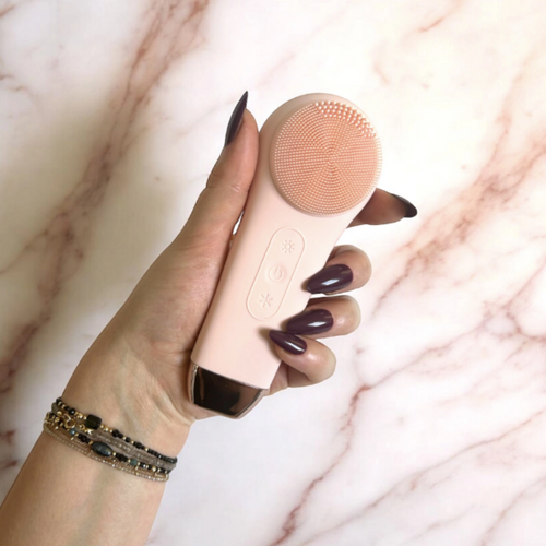 BAFFS Szczoteczka soniczna do twarzy z funkcją fototerapii pudrowo różowa