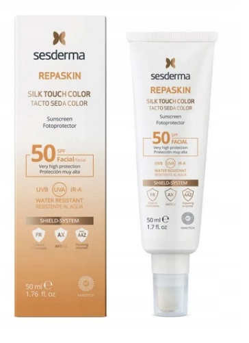 Sesderma Repaskin koloryzujący fotoprotektor liposomowy SPF50 do twarzy, 50ml